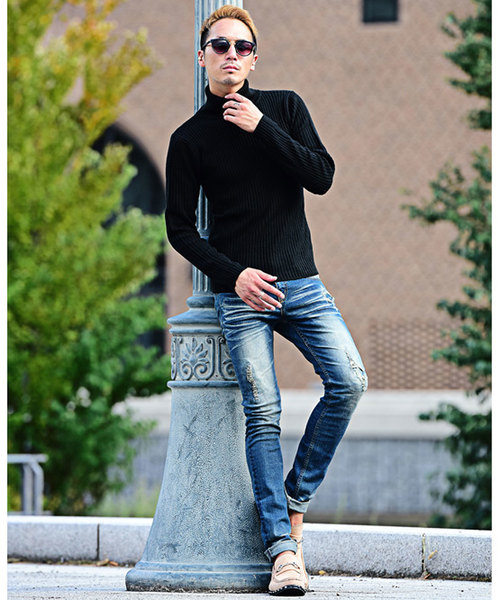 DIVINER（ディヴァイナー）の「リブタートルネックニット セーター（ニット/セーター・メンズ・ブラック系その他3/オフホワイト/ブラック系その他/グレー系その他/ブルー系その他/ブラック系その他2/ブラック・L/XL）」の8枚目の写真