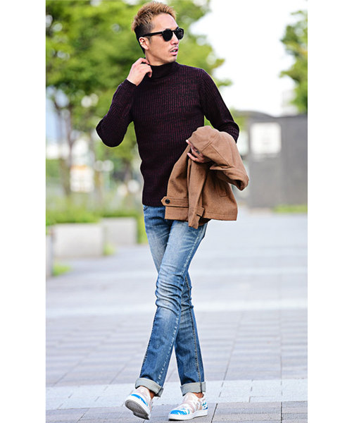 DIVINER（ディヴァイナー）の「リブタートルネックニット セーター（ニット/セーター・メンズ・ブラック系その他3/オフホワイト/ブラック系その他/グレー系その他/ブルー系その他/ブラック系その他2/ブラック・L/XL）」の9枚目の写真