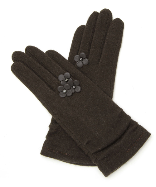 ANTEPRIMA/MISTO(アンテプリマミスト)の「タッチパネル対応 フィオーリ付きジャージグローブ/スマホ手袋/(手袋・レディース・ホワイト/ブラック/ブラウン/ピンク/グレー・ONE SIZE)」の4枚目の写真