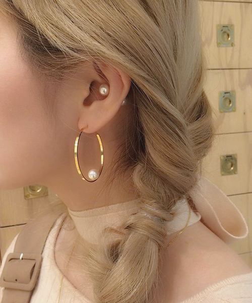 Jouete（ジュエッテ）の「パール×フープ ピアス（ピアス（両耳用