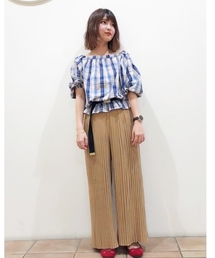 earth music&ecology | ・マドラスオフショルプルオーバー ●(シャツ/ブラウス)