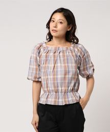 earth music&ecology | ・マドラスオフショルプルオーバー ●(シャツ/ブラウス)