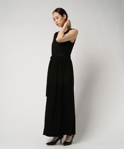 Three Dots スリードッツ の Marisol 9月号掲載 トラベルライン ベルトつきロングドレス ワンピース Wear