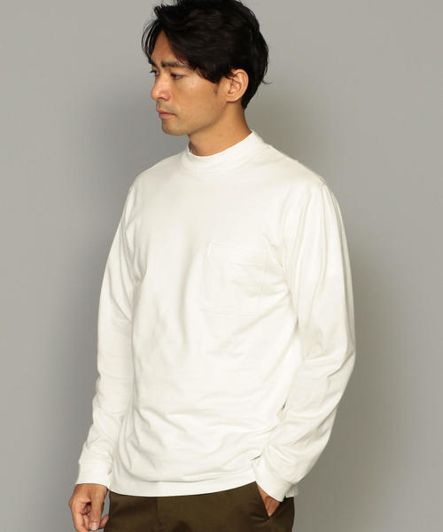 green label relaxing（グリーンレーベルリラクシング）の「CM モックネック LS カットソー ◆（Tシャツ/カットソー・メンズ・ホワイト/ブラック/ライム・S/M/L）」の14枚目の写真