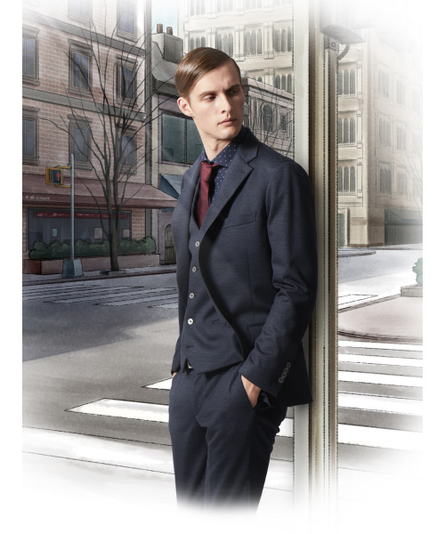 ABAHOUSE（アバハウス）の「【Recency of Mine/セットアップ対応】ウールモクロディジャケット（テーラードジャケット・メンズ・ネイビー/チャコールグレー・44/46/48/50）」の3枚目の写真