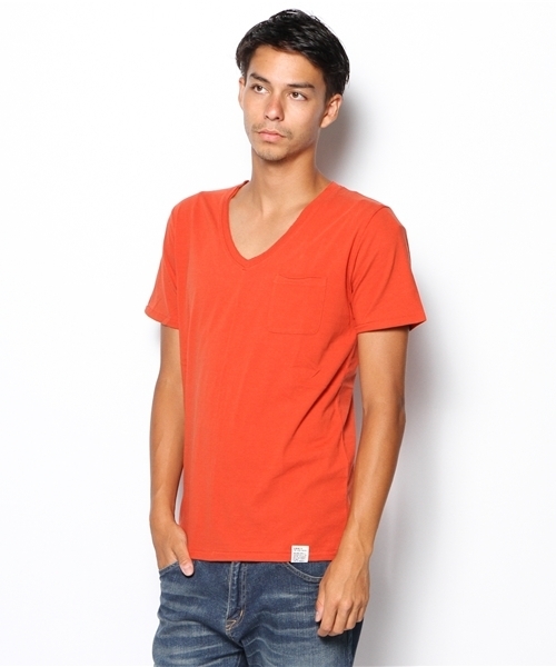 AZUL by moussy（アズールバイマウジー）の「30Sナチュラルソフト天竺デオドラント半袖VNT（Tシャツ/カットソー・メンズ・ホワイト/ブラック/パープル/トップグレー/オレンジ系その他・MEDIUM/SMALL/LARGE/X-SMALL/X-LARGE）」の5枚目の写真