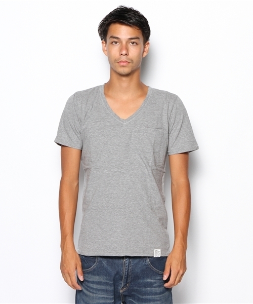 AZUL by moussy（アズールバイマウジー）の「30Sナチュラルソフト天竺デオドラント半袖VNT（Tシャツ/カットソー・メンズ・ホワイト/ブラック/パープル/トップグレー/オレンジ系その他・MEDIUM/SMALL/LARGE/X-SMALL/X-LARGE）」の6枚目の写真