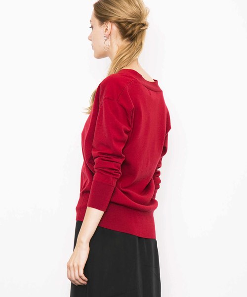 city（シティ）の「【CITY】ウールストレッチ Vネックプルオーバー（ニット/セーター・レディース・ブラック/キャメル/レッド・1）」の15枚目の写真