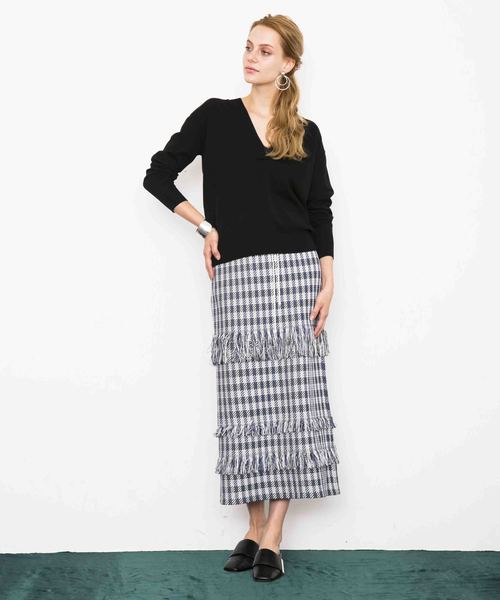 city（シティ）の「【CITY】ウールストレッチ Vネックプルオーバー（ニット/セーター・レディース・ブラック/キャメル/レッド・1）」の22枚目の写真