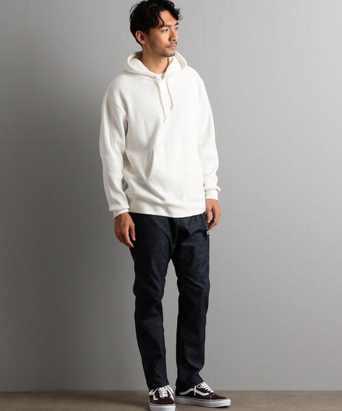 Healthknit（ヘルスニット）の「別注 ［ヘルスニット］SC Healthknit  GLR SHワッフルパーカー / フーディー ◆（パーカー・メンズ・グレー/オフホワイト・S/M/L）」の12枚目の写真