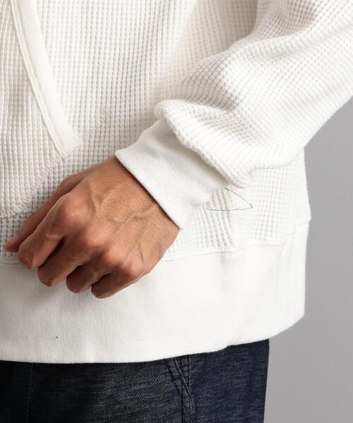 Healthknit（ヘルスニット）の「別注 ［ヘルスニット］SC Healthknit  GLR SHワッフルパーカー / フーディー ◆（パーカー・メンズ・グレー/オフホワイト・S/M/L）」の10枚目の写真