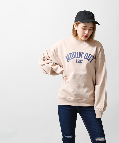 WEGO(ウィゴー)の「WEGO/カレッジロゴプリントスウェット(スウェット・レディース・ベージュ/ネイビー/オフホワイト/ピンク・FREE)」の7枚目の写真