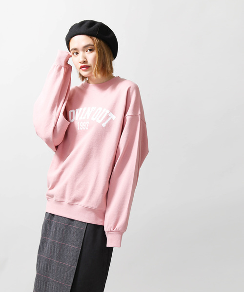 WEGO(ウィゴー)の「WEGO/カレッジロゴプリントスウェット(スウェット・レディース・ベージュ/ネイビー/オフホワイト/ピンク・FREE)」の19枚目の写真