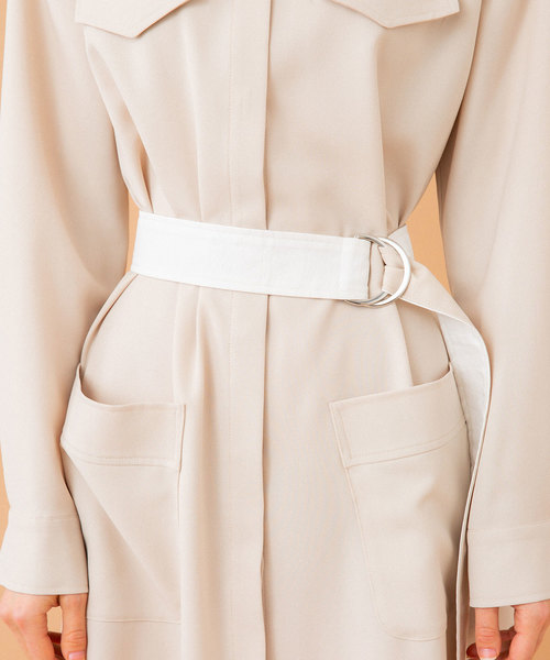 UNITED TOKYO（ユナイテッドトウキョウ）の「アシンメトリーシャツワンピース（ワンピース・レディース・ライトベージュ/ネイビー/ブルー・1）」の10枚目の写真