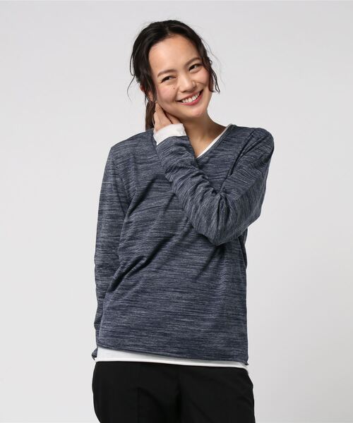 Bling Leads(ブリングリーズ)の「【Bl】アンサンブルVネック長袖Tシャツ(Tシャツ/カットソー・メンズ・ホワイト/ブラック/グレー/ネイビー/ワインレッド・MEDIUM/LARGE/X-LARGE)」の4枚目の写真