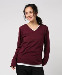 【Bl】アンサンブルVネック長袖Tシャツ