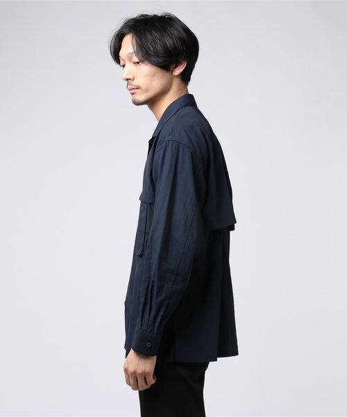 MAISON SPECIAL(メゾンスペシャル)の「オーバーサイズヨークオープンカラーシャツ 【MAISON SPECIAL/メゾンスペシャル】(シャツ/ブラウス・メンズ・ベージュ/ネイビー/ピンク・44/46/48)」の4枚目の写真