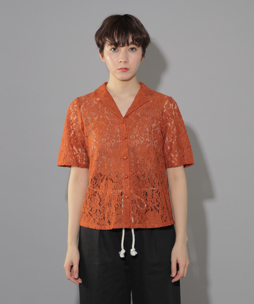 ジャーナルスタンダード　ペイズリープリントカイキンシャツ　ブラック PAGEBOY｜レースカイキンシャツ (半袖) | Rakuten Fashion(楽天