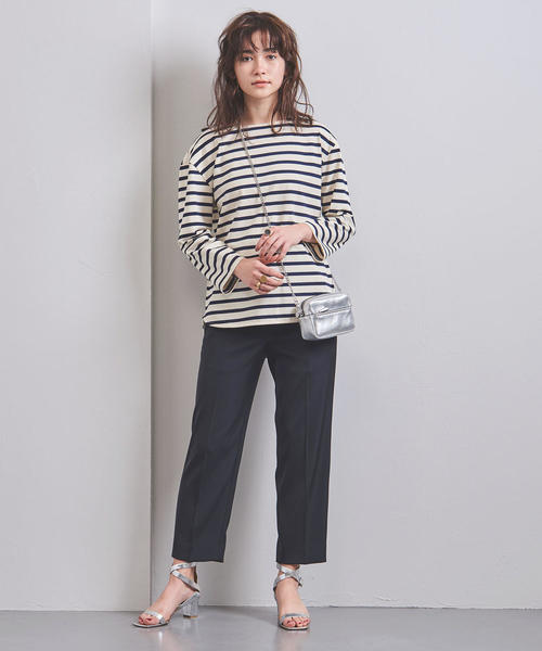 カオン Kaon バックリボン カットソー ボーダー Fサイズ ベージュ レディース j_p s_z F-L2834