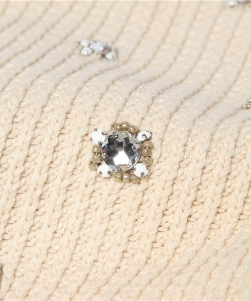 Another Edition(アナザーエディション)の「■AE ビジューシシュウ PO(ニット/セーター・レディース・ホワイト/ナチュラル/ライム・フリー)」の9枚目の写真