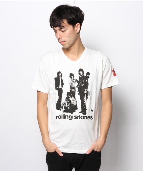 HYSTERIC GLAMOUR(ヒステリックグラマー)の「RS/ROLLING STONES JJF pt UネックT-SH(Tシャツ/カットソー・メンズ・ホワイト・MEDIUM/SMALL/LARGE)」の1枚目の写真