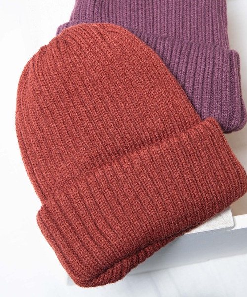 WEGO（ウィゴー）の「WEGO/リブニットキャップ（ニットキャップ/ビーニー・メンズ・ブラック/ベージュ/ワイン/ターコイズブルー/グレー/パープル・FREE）」の6枚目の写真