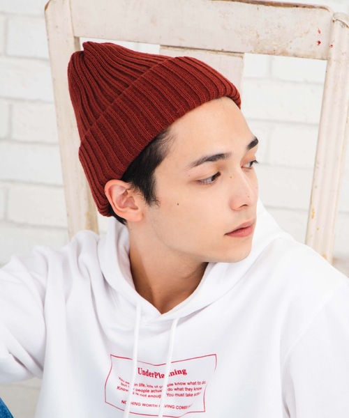 WEGO（ウィゴー）の「WEGO/リブニットキャップ（ニットキャップ/ビーニー・メンズ・ブラック/ベージュ/ワイン/ターコイズブルー/グレー/パープル・FREE）」の12枚目の写真