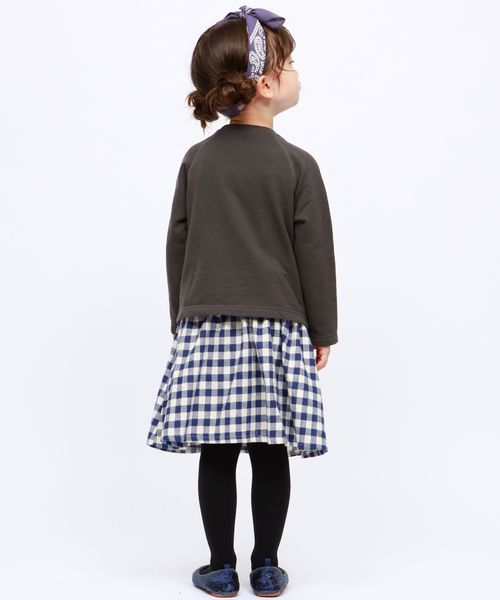 RUGGEDWORKS(ラゲッドワークス)の「ガールズドッキング裏毛ワンピース(ワンピース・キッズ・アイボリー/チャコール・110cm/100cm/120cm/130cm/140cm/90㎝)」の4枚目の写真