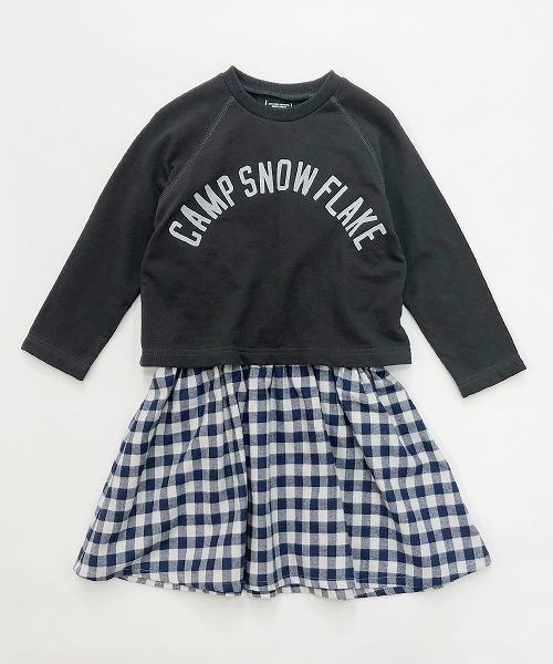 RUGGEDWORKS(ラゲッドワークス)の「ガールズドッキング裏毛ワンピース(ワンピース・キッズ・アイボリー/チャコール・110cm/100cm/120cm/130cm/140cm/90㎝)」の8枚目の写真