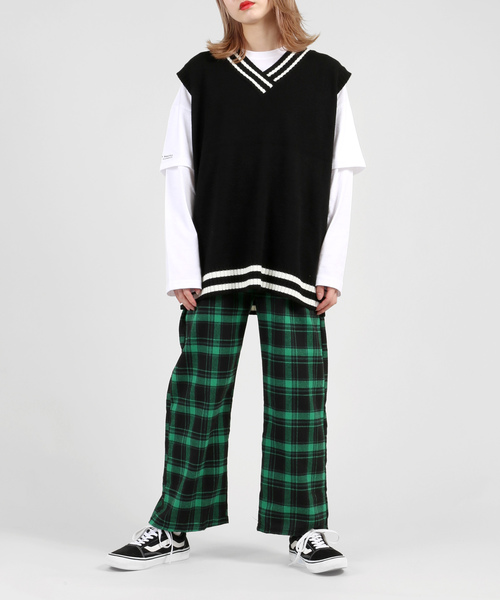 DING（ディング）の「DING/2ラインビッグニットベスト（ベスト・レディース・ブラック/オフホワイト/ベージュ・FREE）」の12枚目の写真