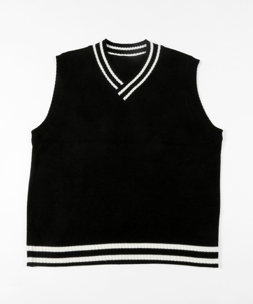 DING（ディング）の「DING/2ラインビッグニットベスト（ベスト・レディース・ブラック/オフホワイト/ベージュ・FREE）」の17枚目の写真