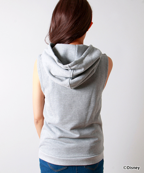 WEGO（ウィゴー）の「∴WEGO/ノースリーブパーカー(ミッキーマウス)（パーカー・レディース・オフホワイト/スミクロ/杢グレー・FREE）」の5枚目の写真