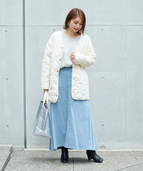 DouDou(ドゥドゥ)の「キルティングブルゾン(その他アウター・レディース・ホワイト/ブラック・FREE)」の6枚目の写真