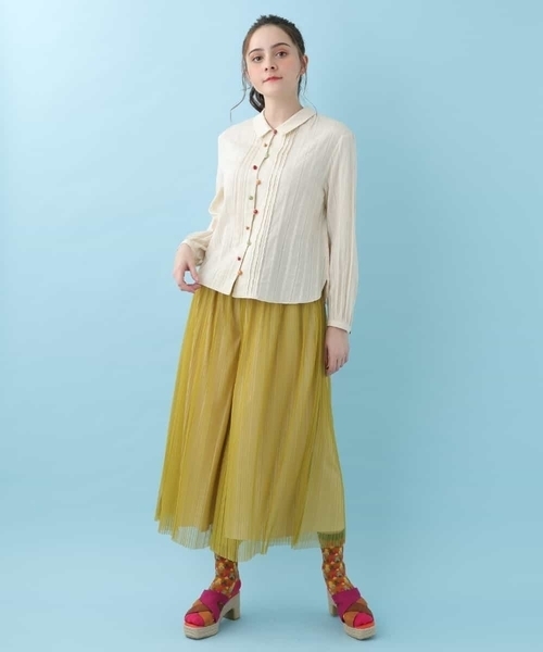 Jocomomola（ホコモモラ）の「チュールフレアワイドパンツ（その他パンツ・レディース・パープル/イエロー/ライトブルー・40）」の11枚目の写真