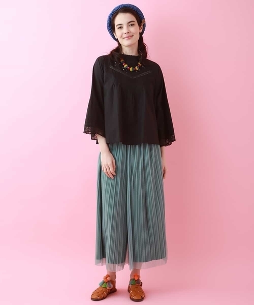 Jocomomola（ホコモモラ）の「チュールフレアワイドパンツ（その他パンツ・レディース・パープル/イエロー/ライトブルー・40）」の14枚目の写真