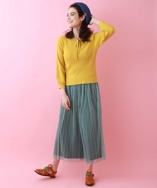 Jocomomola（ホコモモラ）の「チュールフレアワイドパンツ（その他パンツ・レディース・パープル/イエロー/ライトブルー・40）」の16枚目の写真
