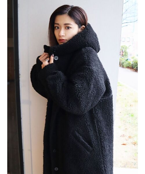 EMODA（エモダ）の「フーディボアロングコート（その他アウター）」 - WEAR