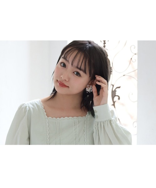 one after another NICE CLAUP（ワンアフターアナザーナイスクラップ）の「パフスリーブコットンチュニック（チュニック・レディース・ベージュ/オフホワイト/ミント・FREE）」の7枚目の写真