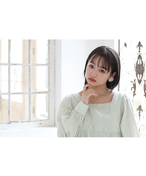 one after another NICE CLAUP（ワンアフターアナザーナイスクラップ）の「パフスリーブコットンチュニック（チュニック・レディース・ベージュ/オフホワイト/ミント・FREE）」の8枚目の写真