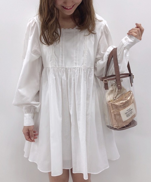 one after another NICE CLAUP（ワンアフターアナザーナイスクラップ）の「パフスリーブコットンチュニック（チュニック・レディース・ベージュ/オフホワイト/ミント・FREE）」の13枚目の写真