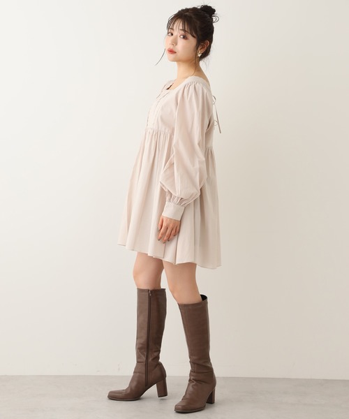 one after another NICE CLAUP（ワンアフターアナザーナイスクラップ）の「パフスリーブコットンチュニック（チュニック・レディース・ベージュ/オフホワイト/ミント・FREE）」の21枚目の写真