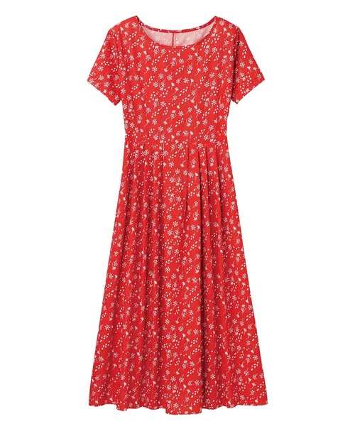GeeRA(ジーラ)の「タックフレアープリントワンピース(ワンピース・レディース・サックスブルー/レッド/ブラック・SMALL/MEDIUM/LARGE/X-LARGE/XX-LARGE)」の8枚目の写真