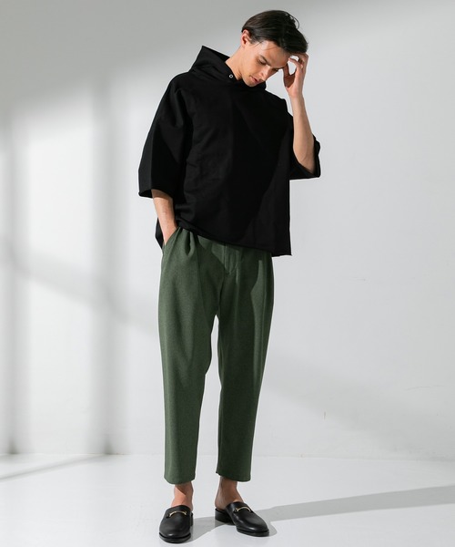 UNITED TOKYO（ユナイテッドトウキョウ）の「ハードウラケハーフスリーブフードプルオーバー/スウェット（パーカー・メンズ・ブラック/グリーン/サックスブルー/パープル・1/2/3）」の6枚目の写真