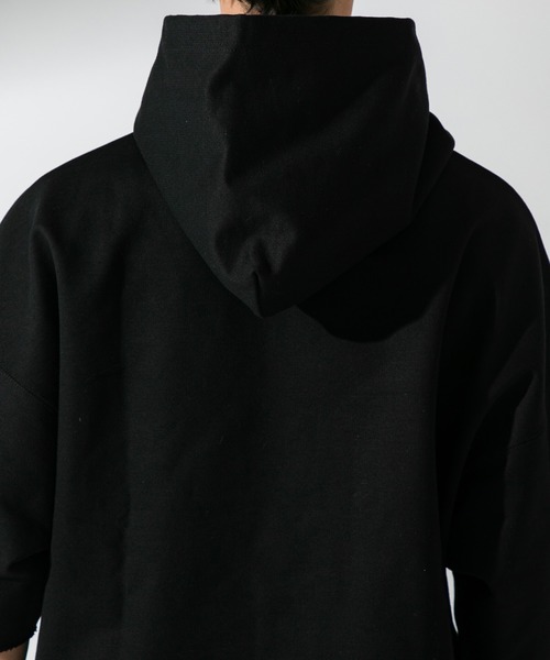 UNITED TOKYO（ユナイテッドトウキョウ）の「ハードウラケハーフスリーブフードプルオーバー/スウェット（パーカー・メンズ・ブラック/グリーン/サックスブルー/パープル・1/2/3）」の7枚目の写真