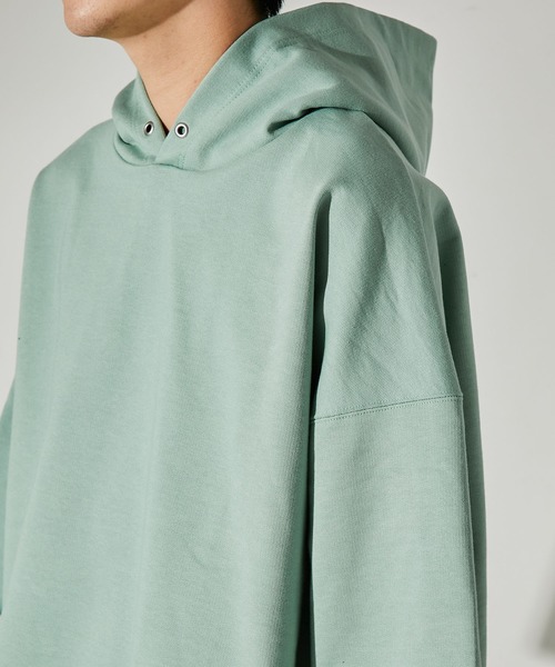 UNITED TOKYO（ユナイテッドトウキョウ）の「ハードウラケハーフスリーブフードプルオーバー/スウェット（パーカー・メンズ・ブラック/グリーン/サックスブルー/パープル・1/2/3）」の22枚目の写真