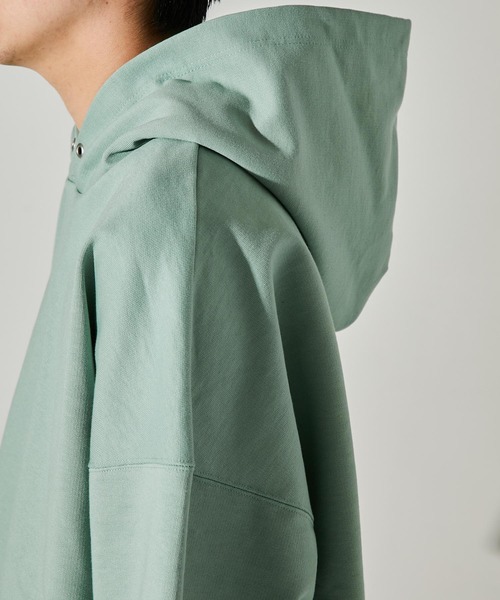 UNITED TOKYO（ユナイテッドトウキョウ）の「ハードウラケハーフスリーブフードプルオーバー/スウェット（パーカー・メンズ・ブラック/グリーン/サックスブルー/パープル・1/2/3）」の19枚目の写真