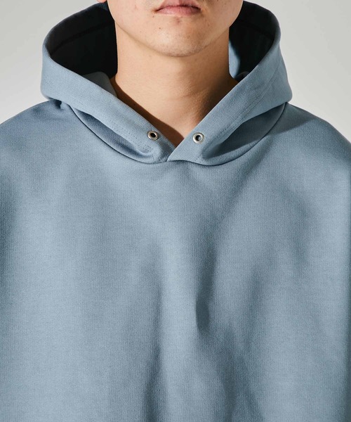 UNITED TOKYO（ユナイテッドトウキョウ）の「ハードウラケハーフスリーブフードプルオーバー/スウェット（パーカー・メンズ・ブラック/グリーン/サックスブルー/パープル・1/2/3）」の17枚目の写真