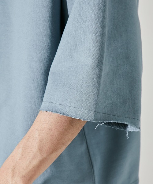 UNITED TOKYO（ユナイテッドトウキョウ）の「ハードウラケハーフスリーブフードプルオーバー/スウェット（パーカー・メンズ・ブラック/グリーン/サックスブルー/パープル・1/2/3）」の15枚目の写真