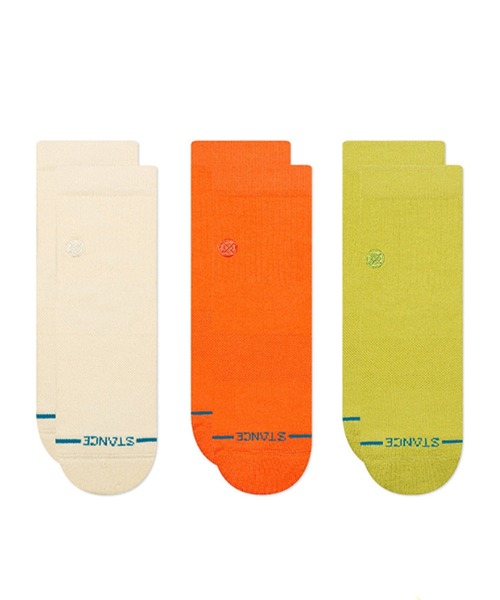 STANCE(スタンス)の「STANCE / スタンス ICON QUARTER 3 PACK アイコン クォーター 3パック(ソックス/靴下・メンズ・ホワイト/ブラック/マルチ/クリーム・FREE)」の3枚目の写真