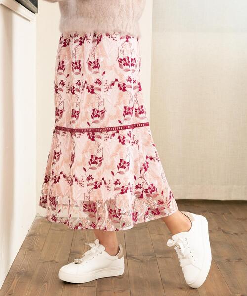 TOCCA(トッカ)の「【TOCCA LAVENDER】Wavy Embroidery スカート(スカート)」|ピンク系7